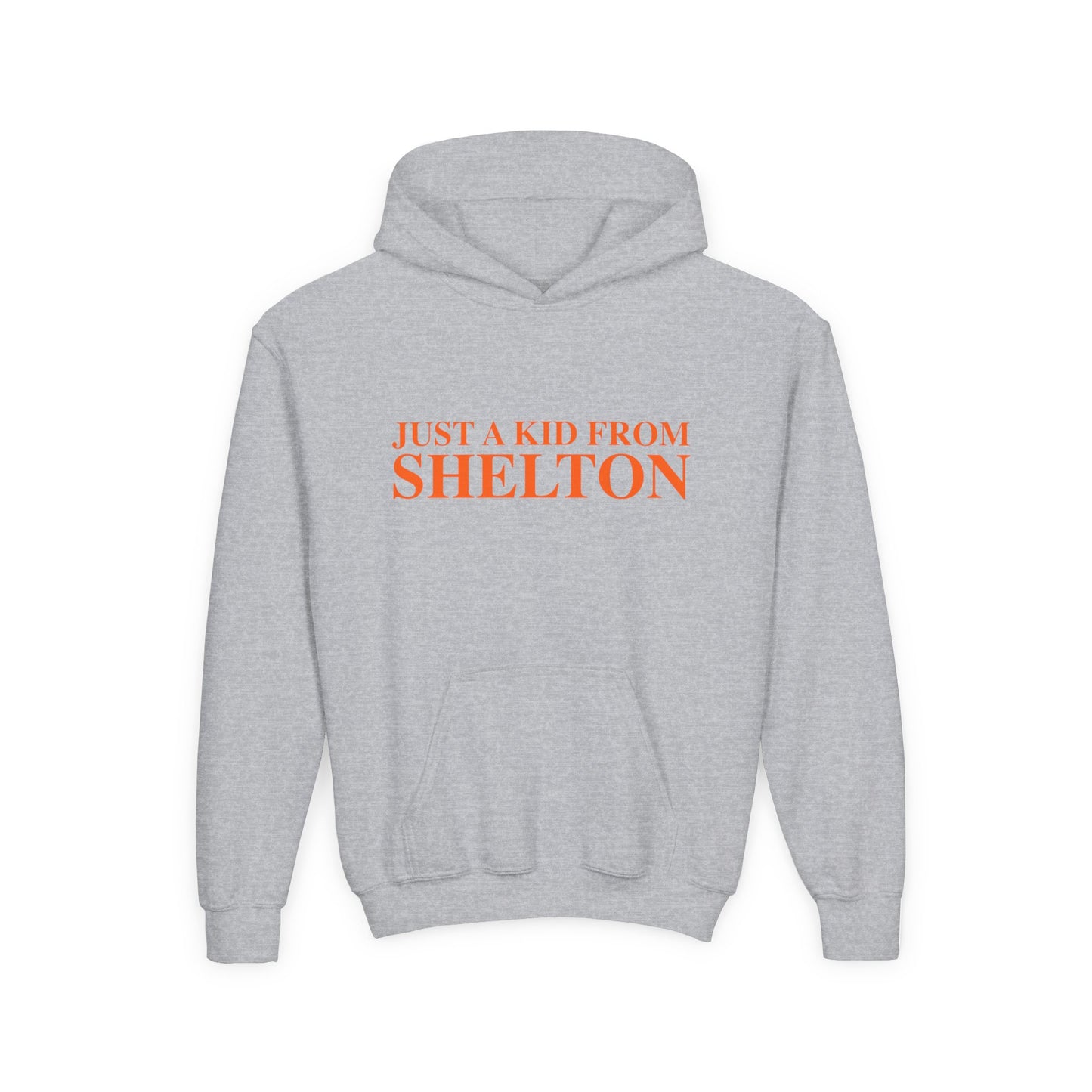 Just a kid from Shelton Youth Heavy Blend Hooded Sweatshirt