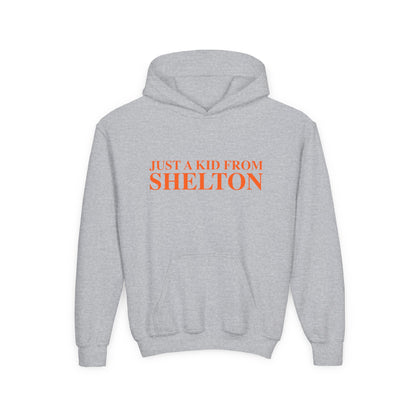 Just a kid from Shelton Youth Heavy Blend Hooded Sweatshirt