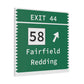 Vintage Merritt Parkway Exit 44 Sign Matte Canvas, Stretched, 1.25"
