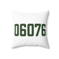 06076 Union Connecticut Zip Code Spun Polyester Square Pillow