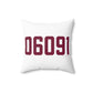 06091 Hartland Connecticut Zip Code Polyester Square Pillow