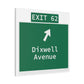 Vintage WCP Exit 62 Sign Matte Canvas, Stretched, 1.25"