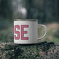 Goose Zip Code Pink & Black Enamel Camping Mug
