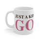 Just a kid Listening  to Goose - Pink & Espresso Mug 11oz