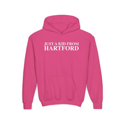 Just a kid from Hartford Youth Heavy Blend Hooded Sweatshirt