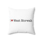 I Heart West Norwalk. Spun Polyester Square Pillow