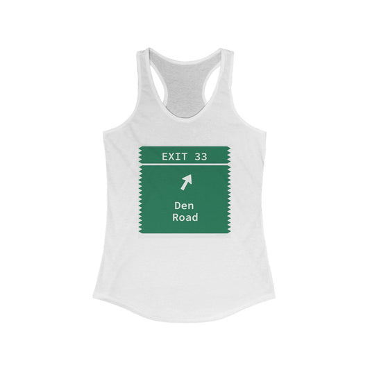 Vintage Merritt Parkway Exit 33 Sign Women's Ideal Racerback Tank Top