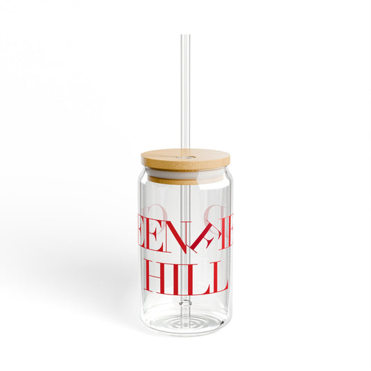 41 Tilt Greenfield Hill Glass Can with Straw and Lid, 16oz