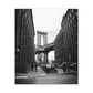 Manhattan Bridge Black and White Matte Canvas, Stretched, 1.25"