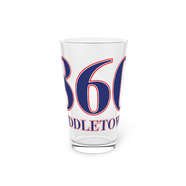 860 middletown red white blue pint glass // middletown connecticut drinkware, mugs and gifts // finding connecticut 