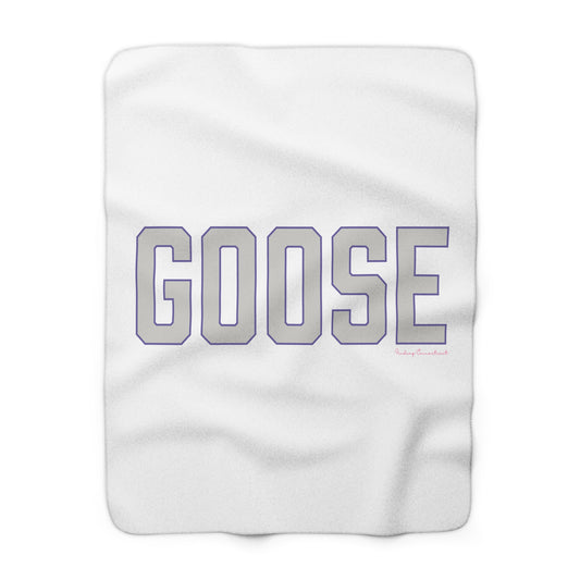 Goose Zip Code Gray & Purple Sherpa Fleece Blanket