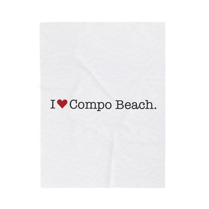 I Heart Compo Beach. Velveteen Plush Blanket