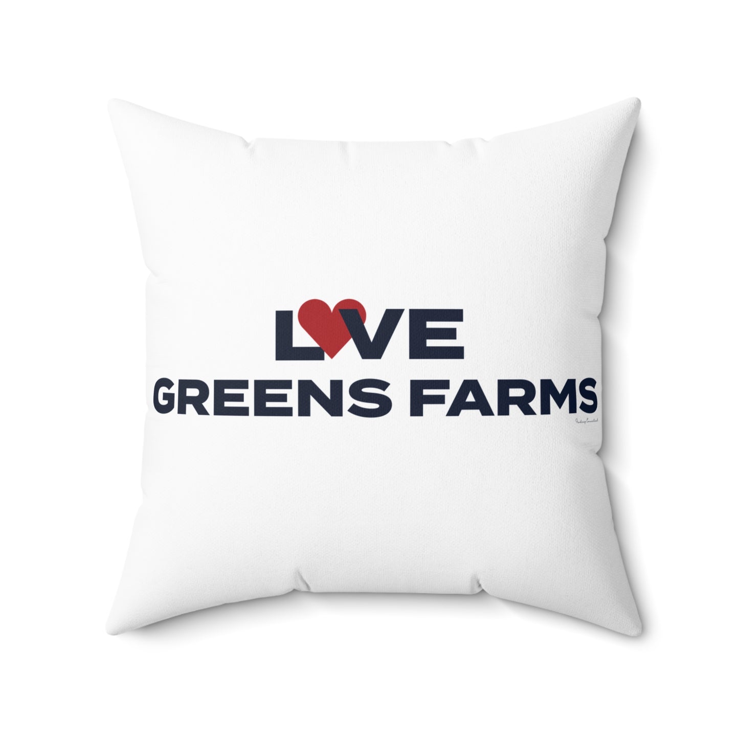 Love Greens Farms Spun Polyester Square Pillow