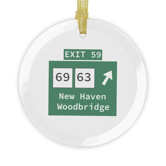 Vintage WCP Exit 59 Sign Glass Ornaments