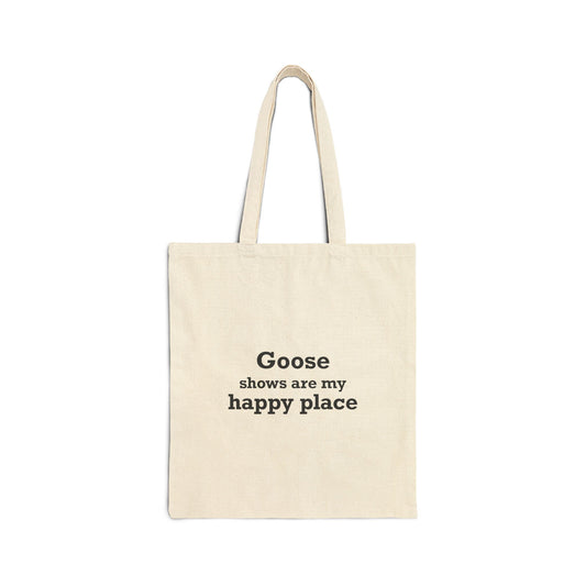 Goose Shows Are My Happy Place - Black Cotton Canvas Tote Bag