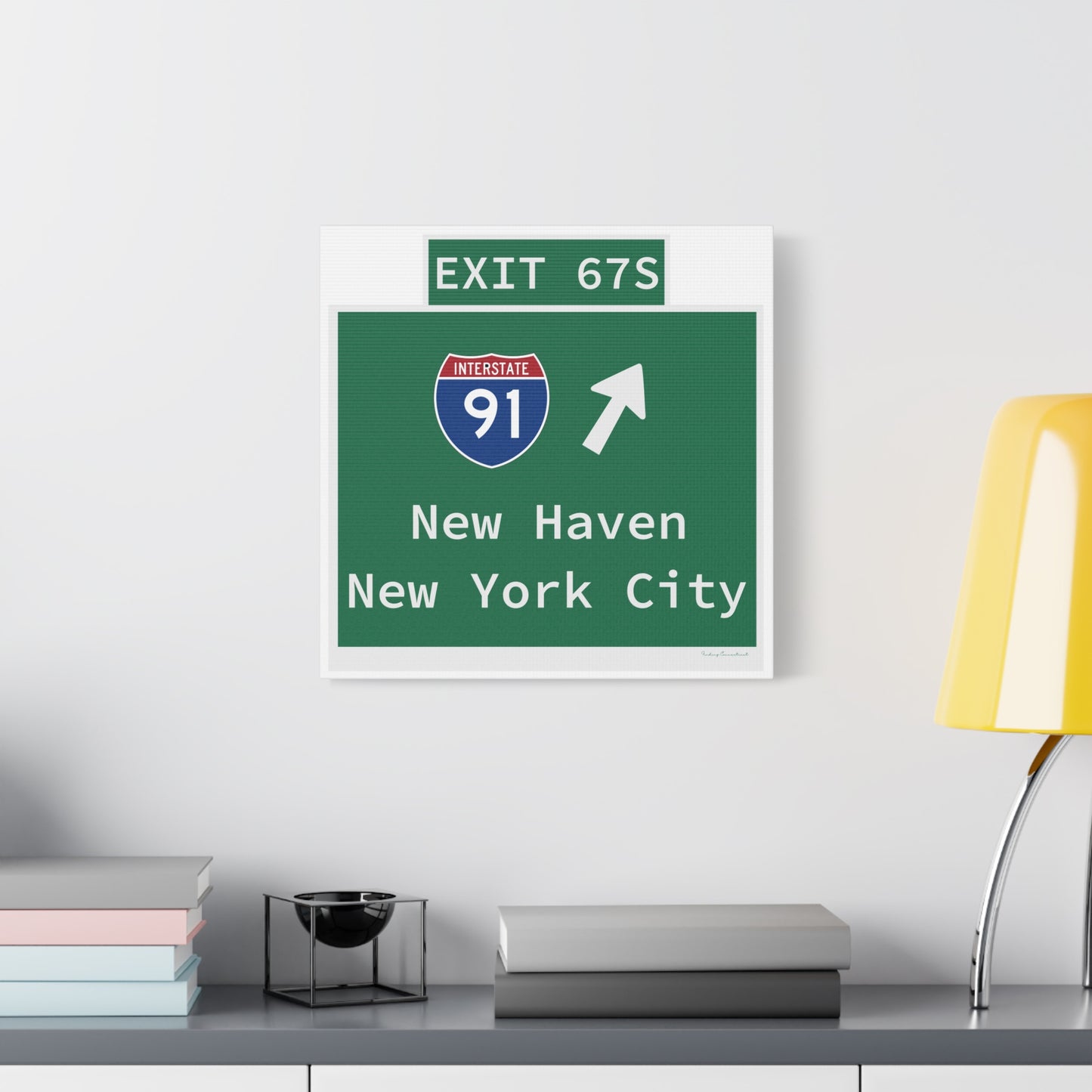 Vintage WCP Exit 67S Sign Matte Canvas, Stretched, 1.25"