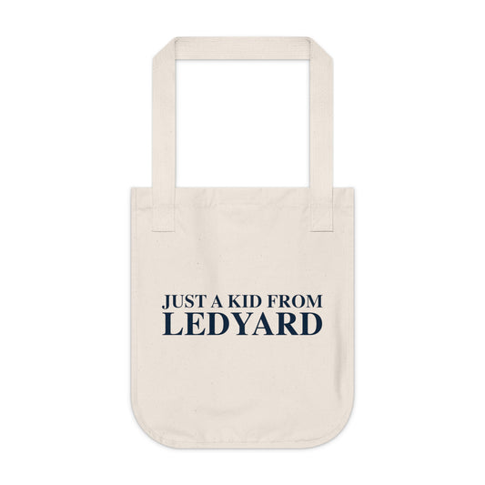 Just a kid from Ledyard Organic Canvas Tote Bag