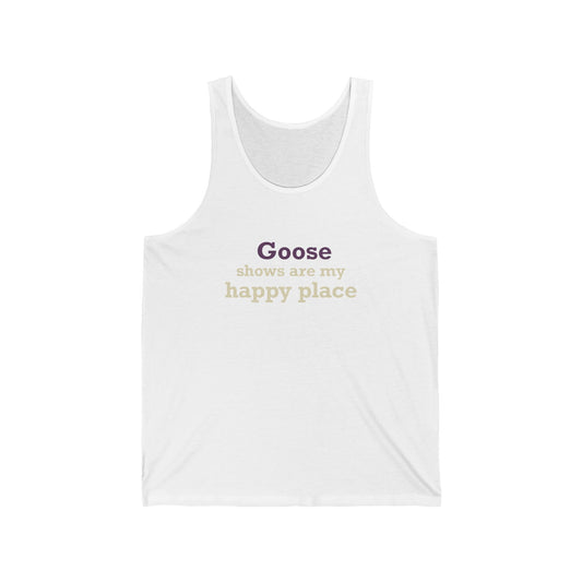 Goose Shows Are My Happy Place - Cream & Purple Unisex Jersey Tank Top