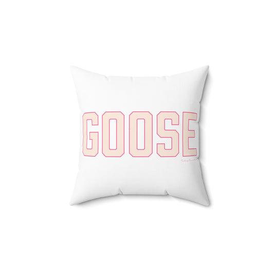 Goose Zip Code Peach & Pink Spun Polyester Square Pillow