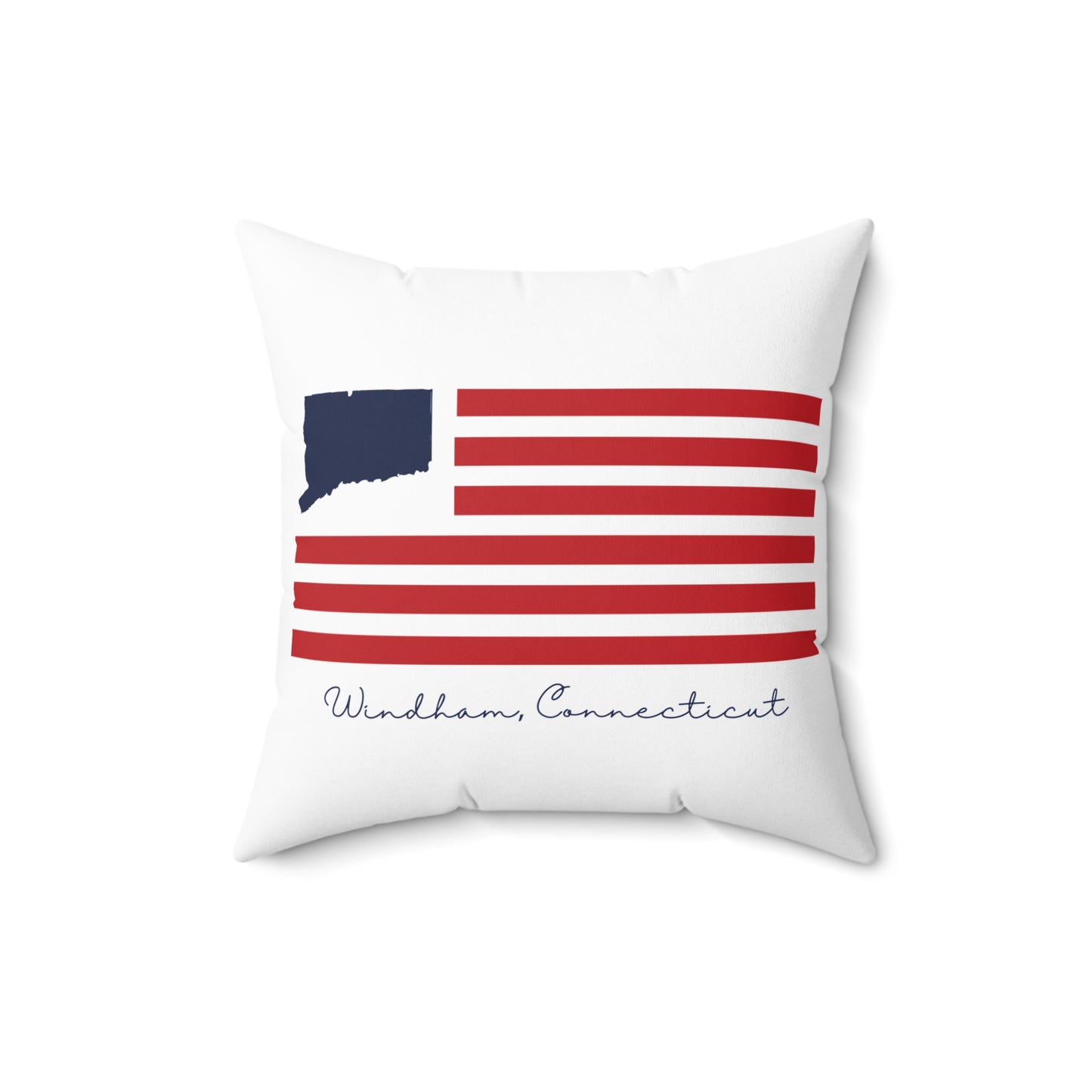 Windham Connecticut Flag Spun Polyester Square Pillow