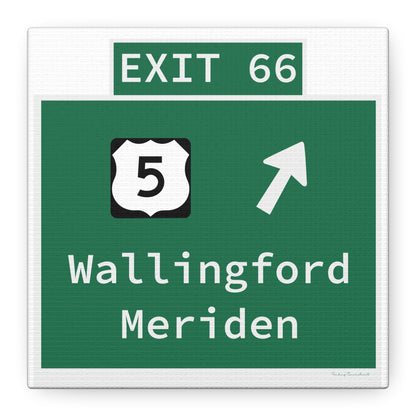 Vintage WCP Exit 66 Sign Matte Canvas, Stretched, 1.25"