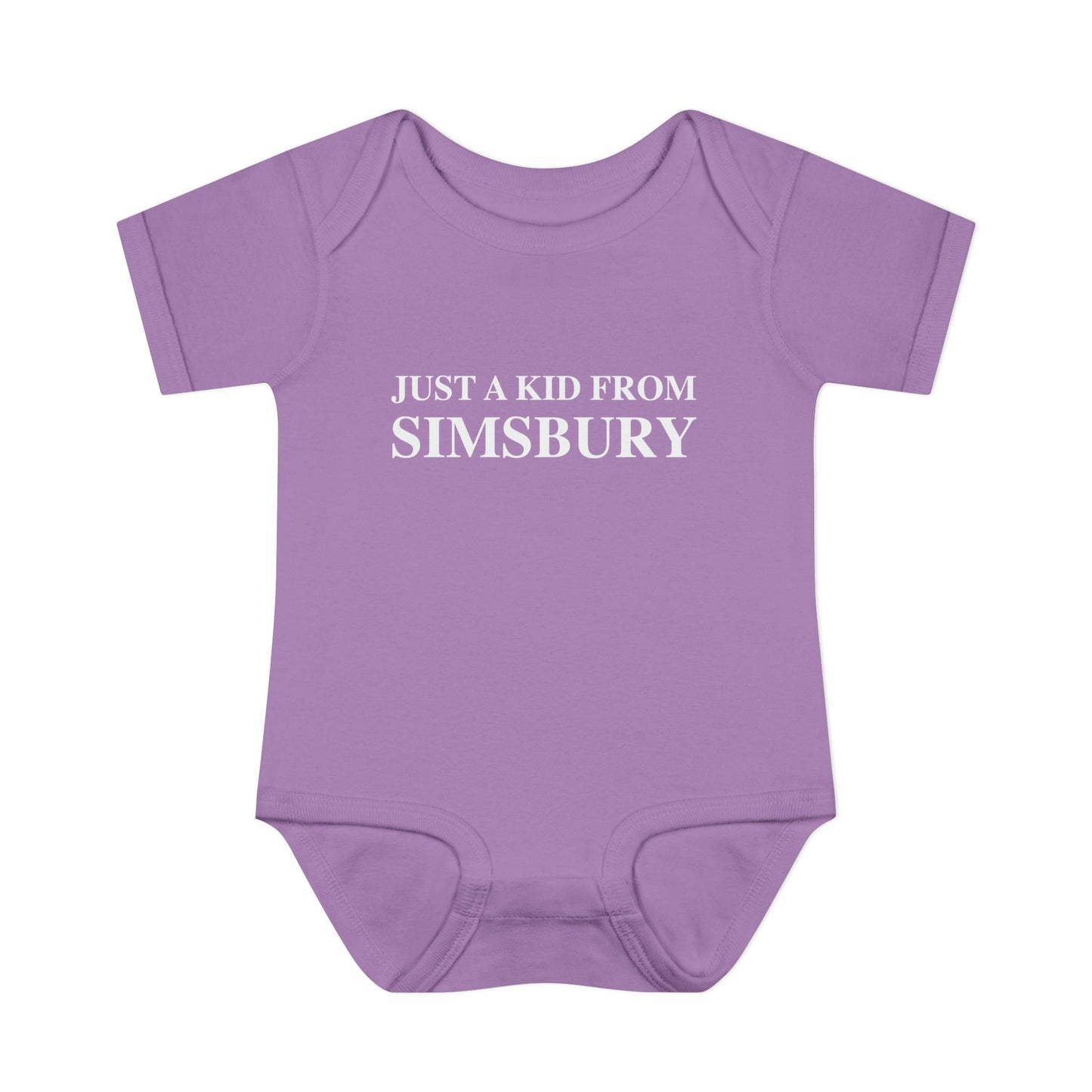 Just a kid from Simsbury Infant Baby Rib Bodysuit