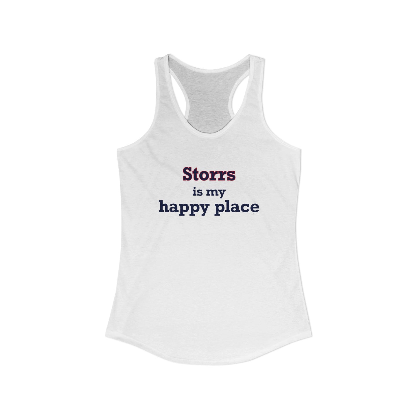 Storrs Is My Happy Place Women's Ideal Racerback Tank Top