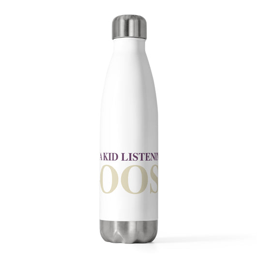 Just a kid listening to Goose - Cream & Purple 20oz Insulated Bottle