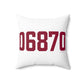 06870 - Greenwich Connecticut Zip Code Spun Polyester Square Pillow