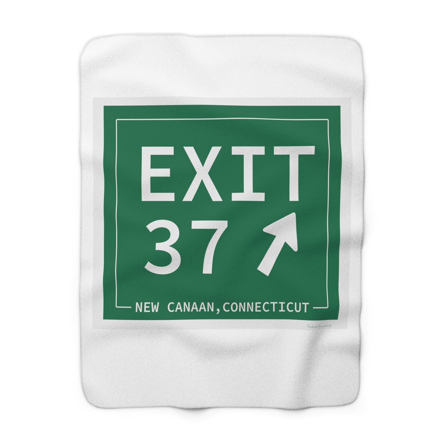 Vintage Exit 37 Merritt Parkway Sign Sherpa Fleece Blanket