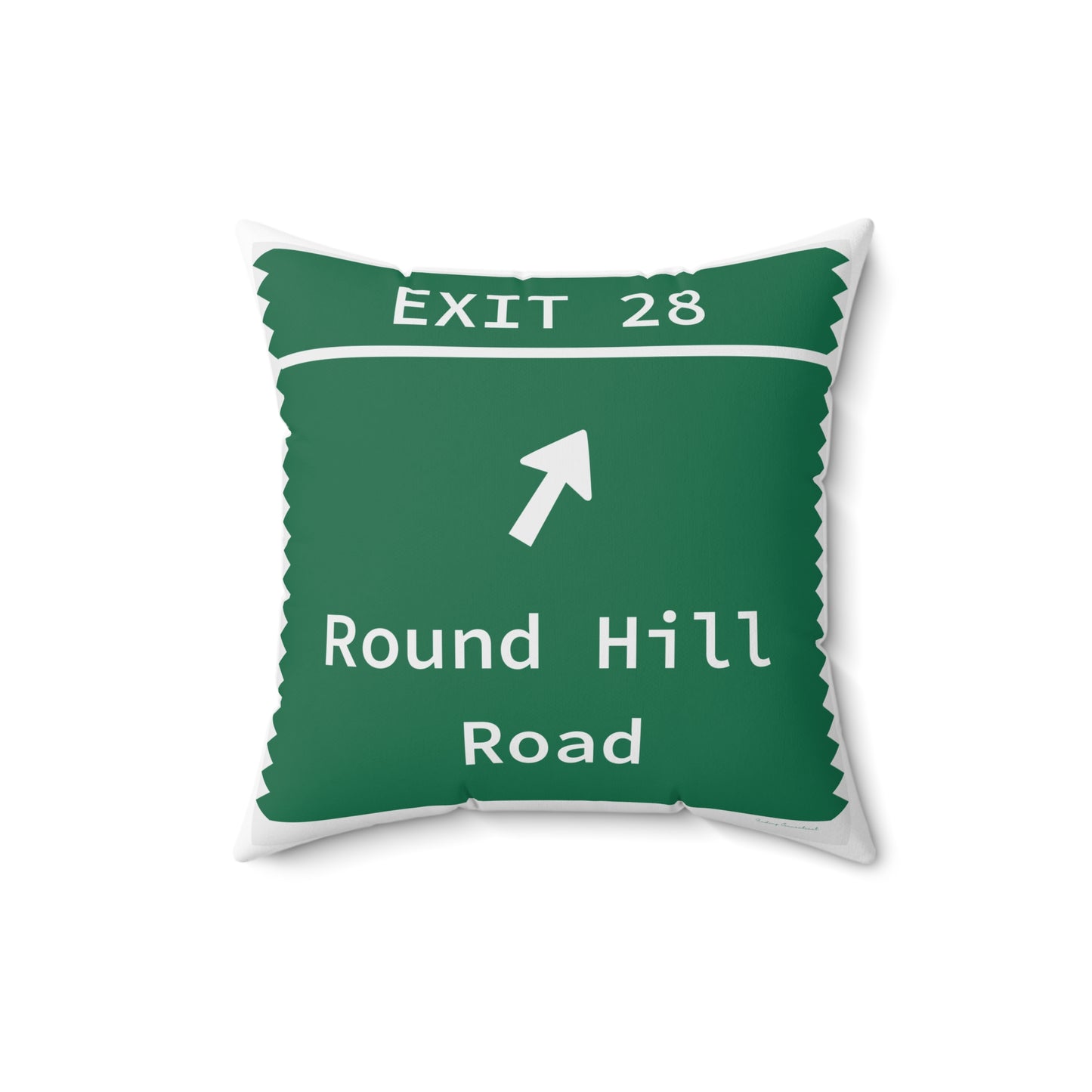 Vintage Merritt Parkway Exit 28 Sign Spun Polyester Square Pillow