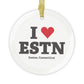 I Heart ESTN Glass Ornaments