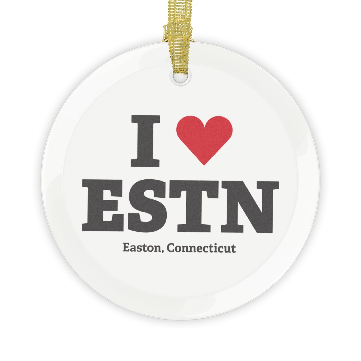 I Heart ESTN Glass Ornaments