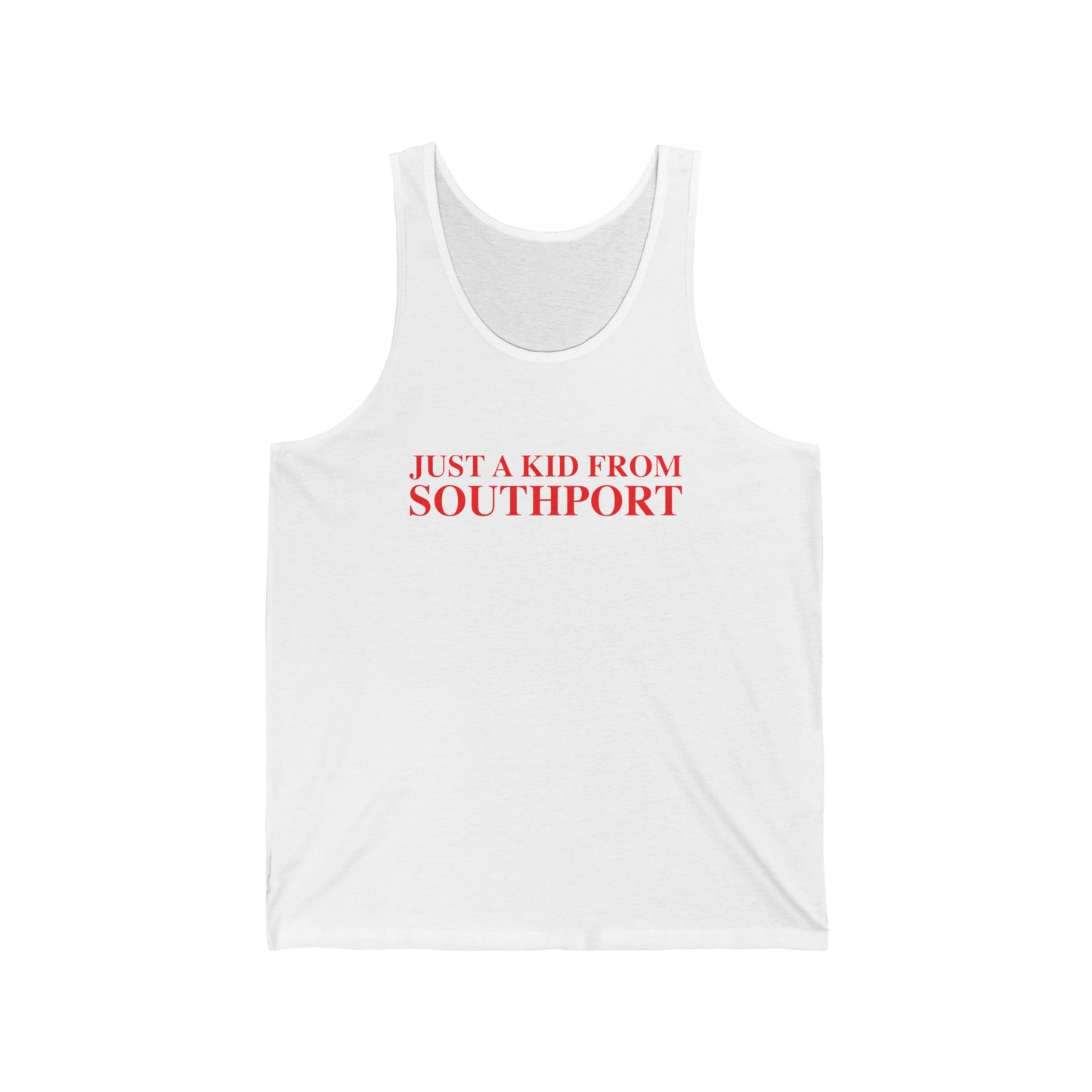 Just a kid from Southport Unisex Jersey Tank Top
