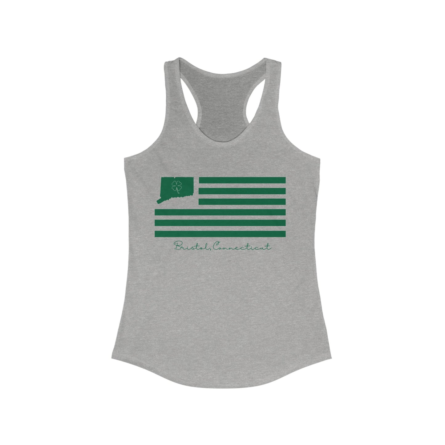 Bristol Connecticut St Patrick’s Day Flag Women's Ideal Racerback Tank Top