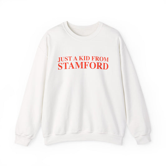 Just a kid from Stamford Unisex Heavy Blend™ Crewneck Sweatshirt