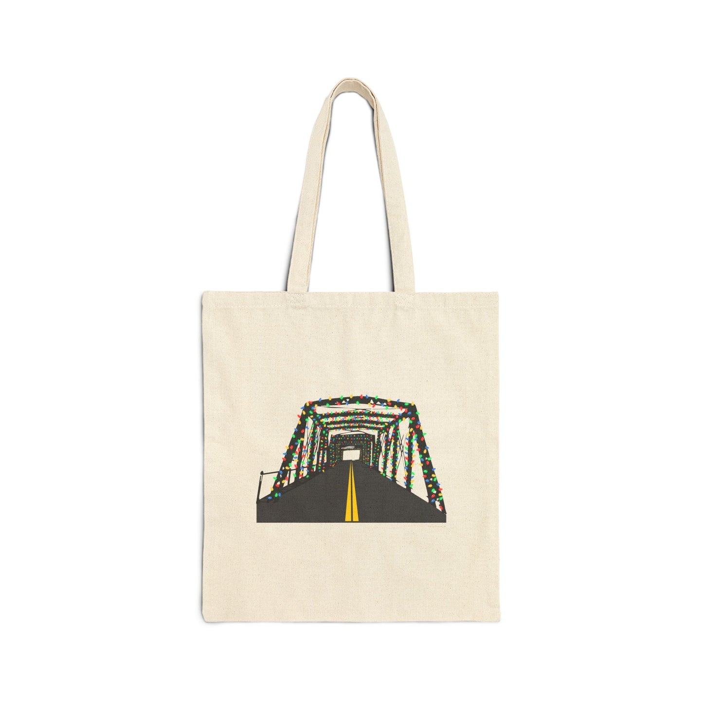 Saugatuck Bridge Lights Cotton Canvas Tote Bag