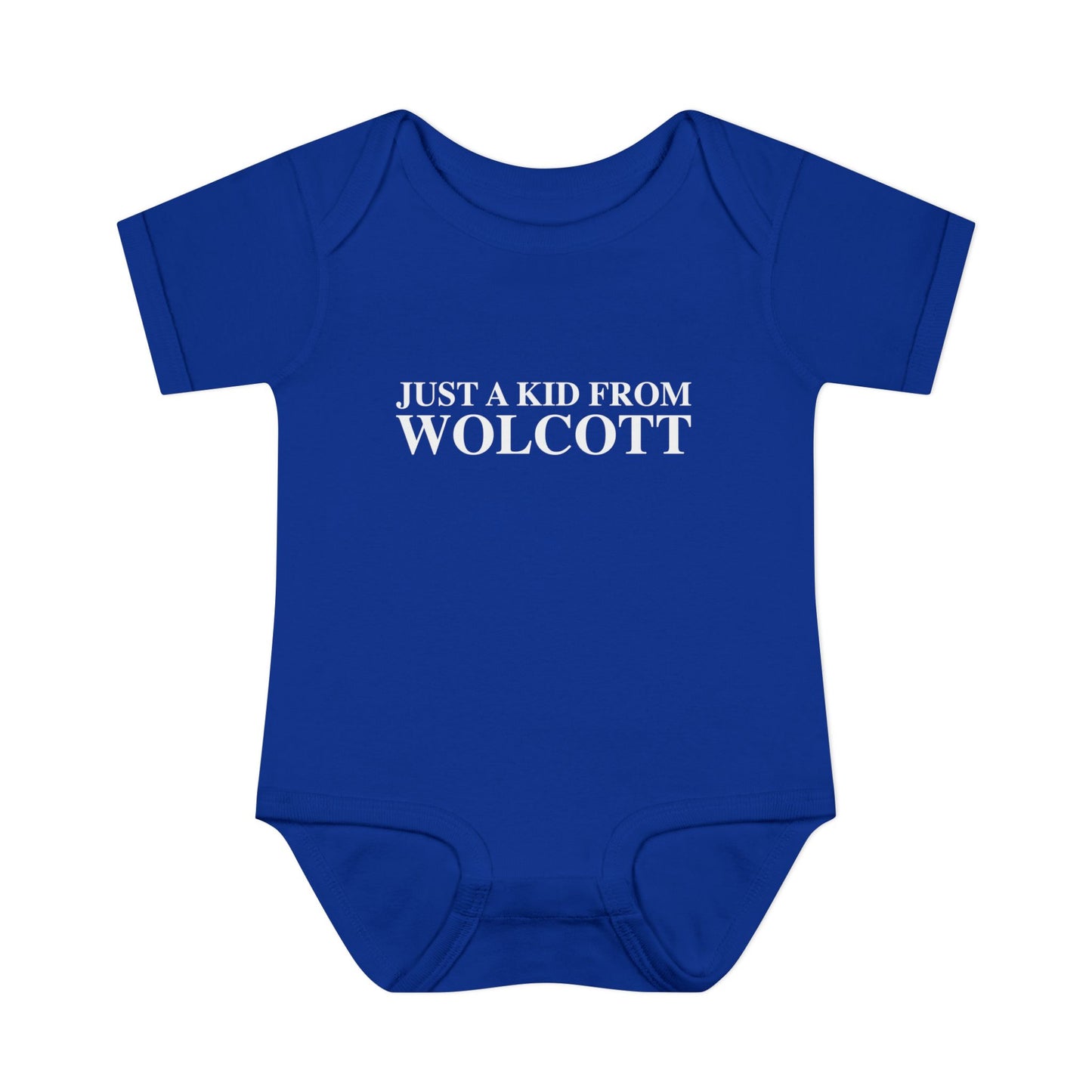 Just a kid from Wolcott Infant Baby Rib Bodysuit