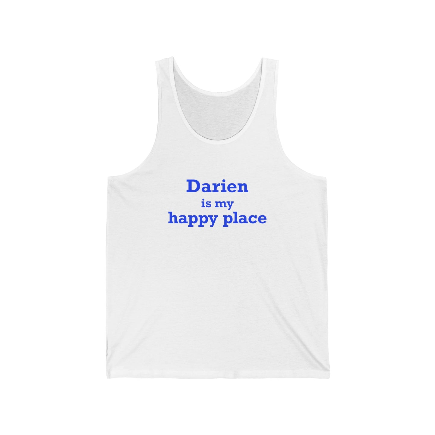 Darien Is My Happy Place Unisex Jersey Tank Top
