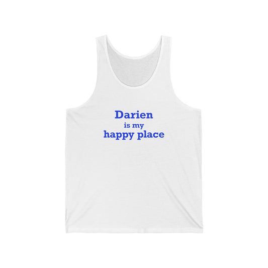 Darien Is My Happy Place Unisex Jersey Tank Top