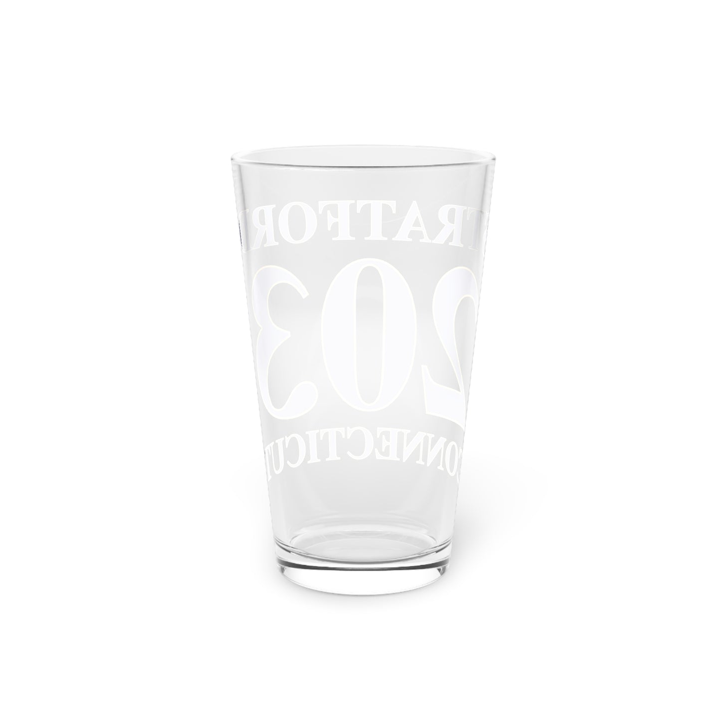 Stratford 203 Connecticut  Pint Glass, 16oz
