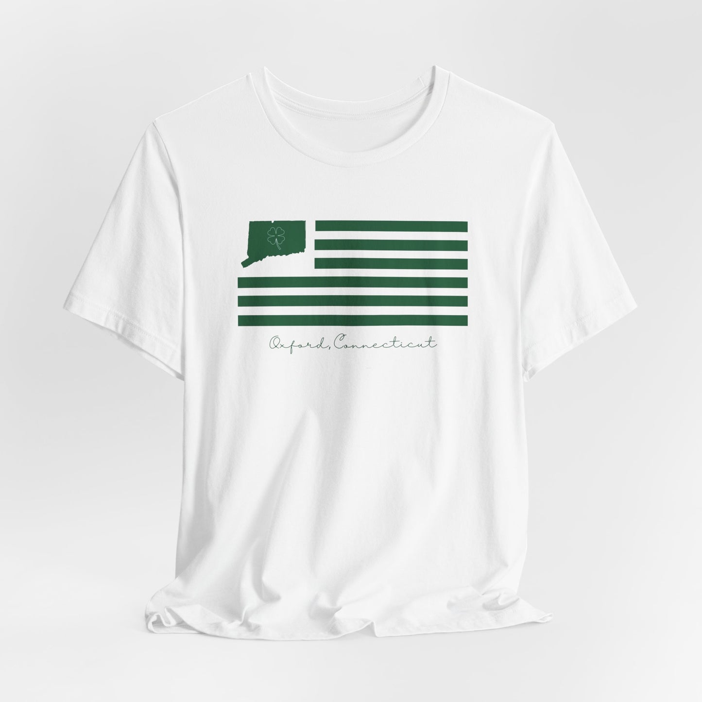 Oxford Connecticut St. Patrick’s Day Flag Unisex Jersey Short Sleeve T-Shirt