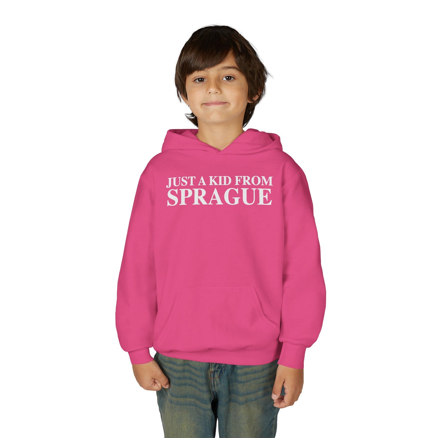 Just a kid from Sprague Youth Heavy Blend Hooded Sweatshirt