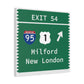 Vintage Merritt Parkway Exit 54 Sign Matte Canvas, Stretched, 1.25"