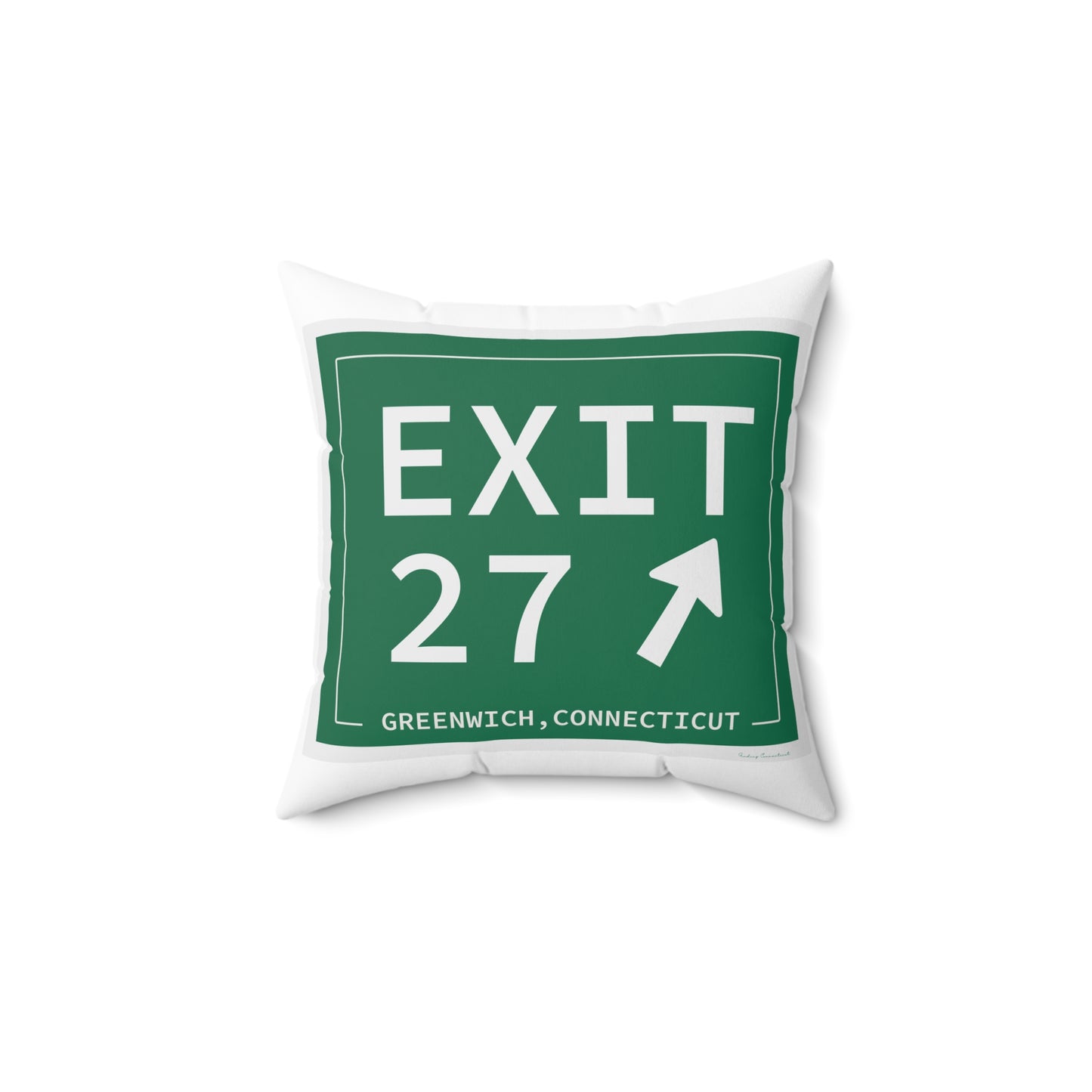 Vintage Exit 27 Merritt Parkway Sign Spun Polyester Square Pillow