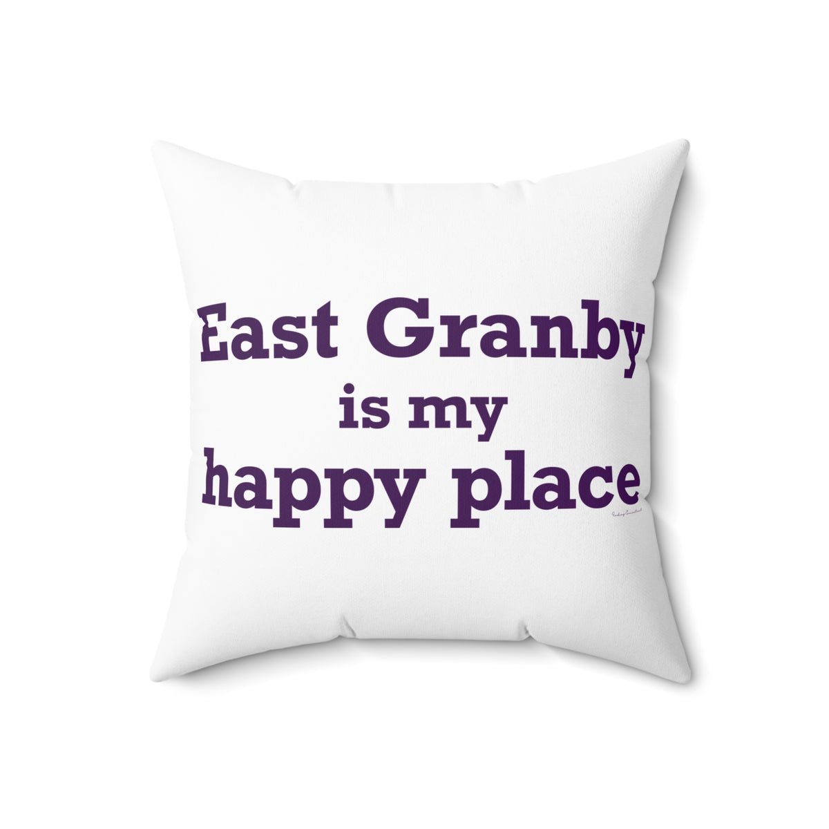 East Granby is My Happy Place Polyester Square Pillow