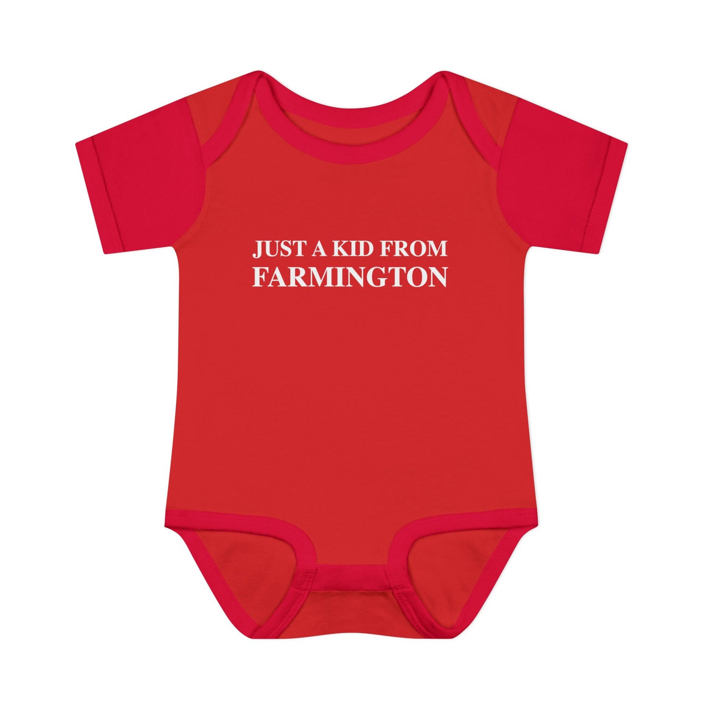 Just a kid from Farmington Infant Baby Rib Bodysuit