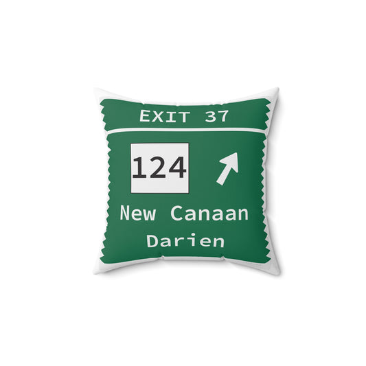 Vintage Merritt Parkway Exit 37 Sign Spun Polyester Square Pillow