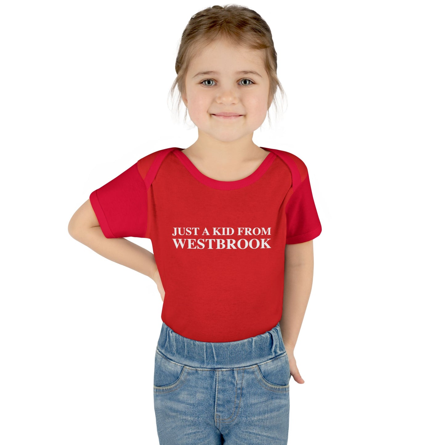Just a kid from Westbrook Infant Baby Rib Bodysuit