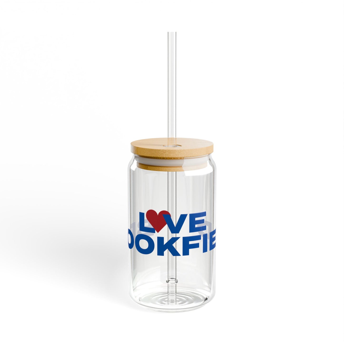 Love Brookfield Glass Can with Straw and Lid, 16oz